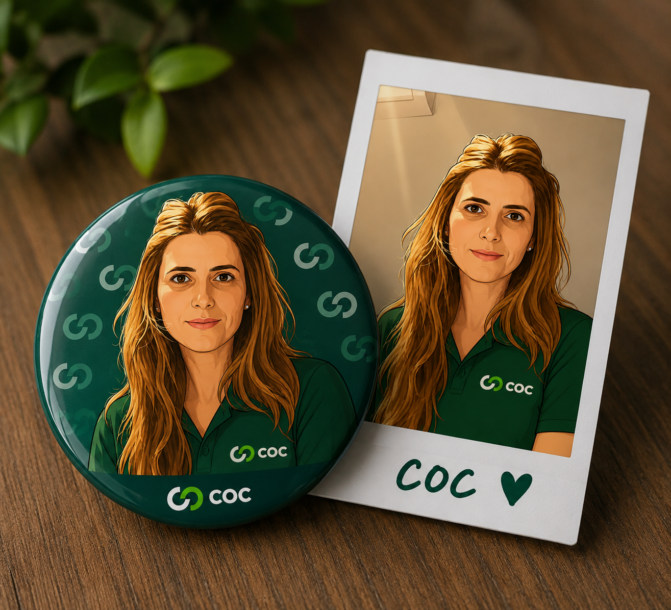 Foto com botton e inteligência artificial personalizada para eventos