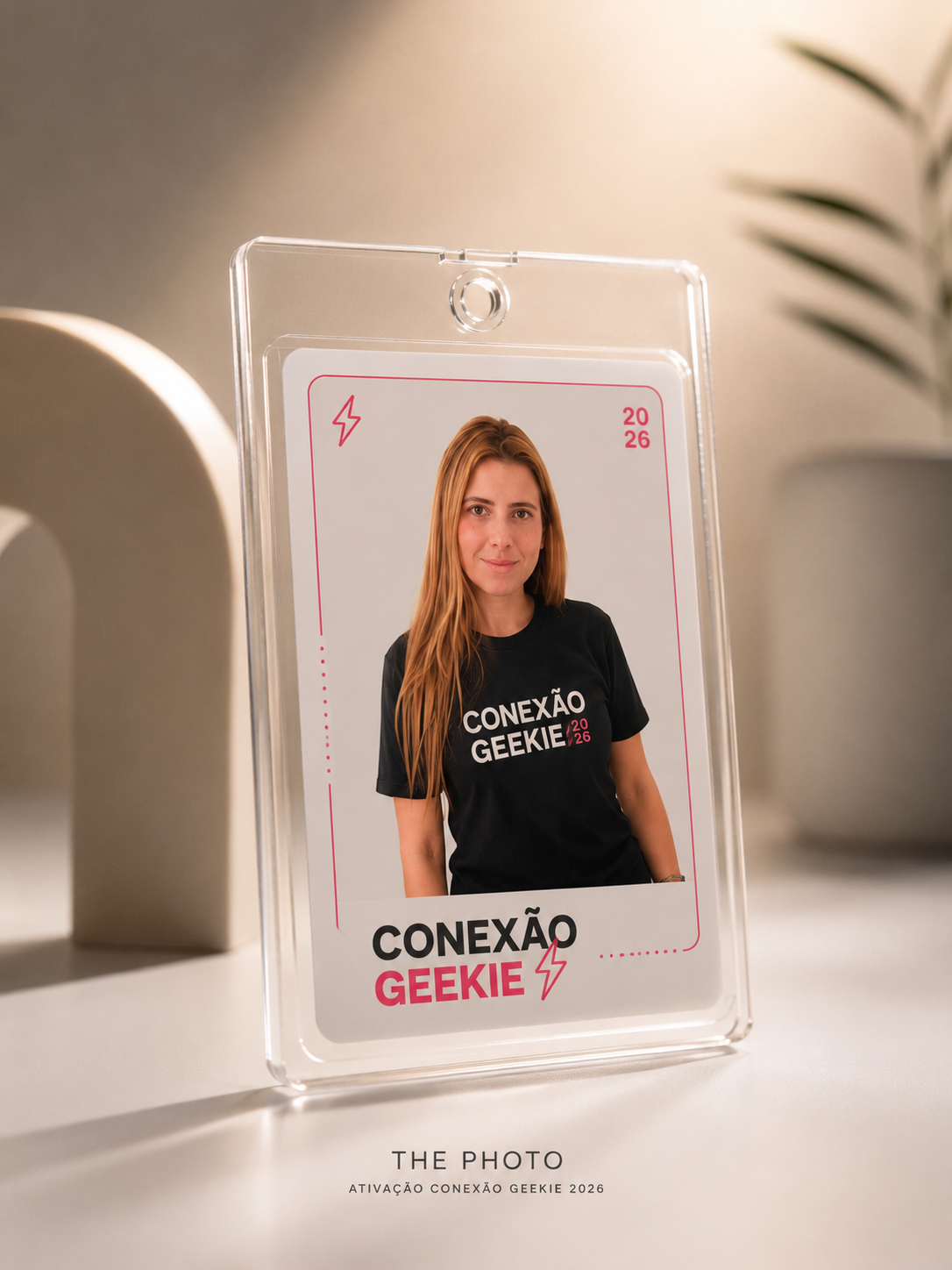 Foto em card colecionável de acrílico para eventos
