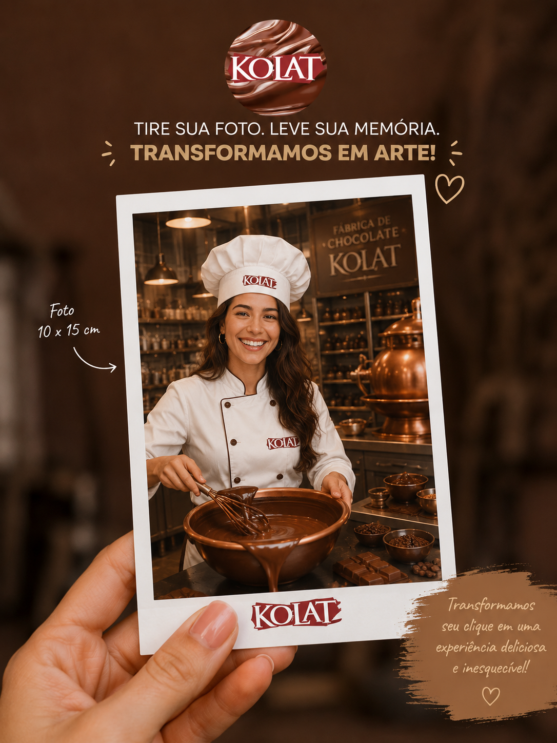Foto com IA em cenário de marca Kolat