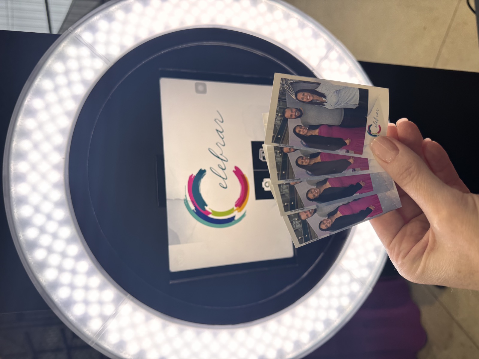 Fotos impressas instantaneamente em evento